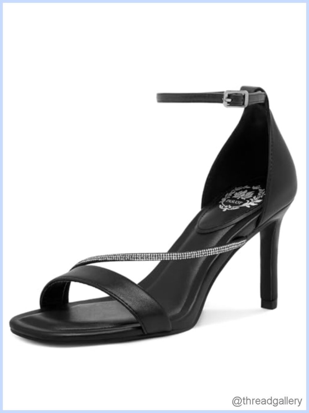 Strappy Heels for Women Rhinestone Stiletto Open Square Toe High Heeled Sandals